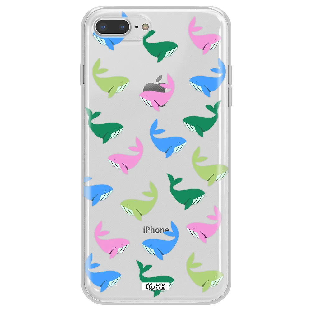 Colorful Whales Apple iPhone 8 plus Clear TPU Case