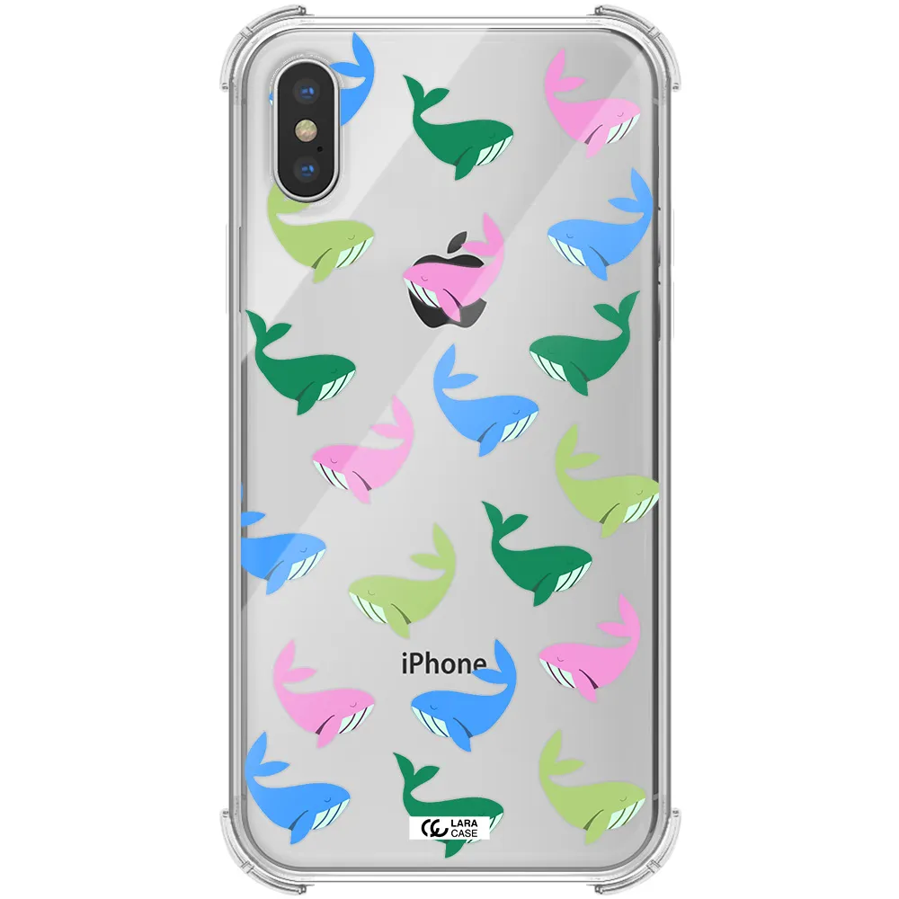Colorful Whales Apple iPhone X Clear PC Case
