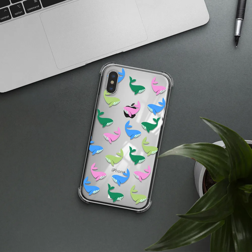 Colorful Whales Apple iPhone X Clear PC Case
