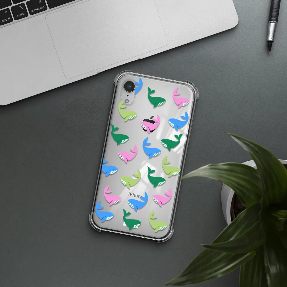 Colorful Whales Apple iPhone XR Clear PC Case