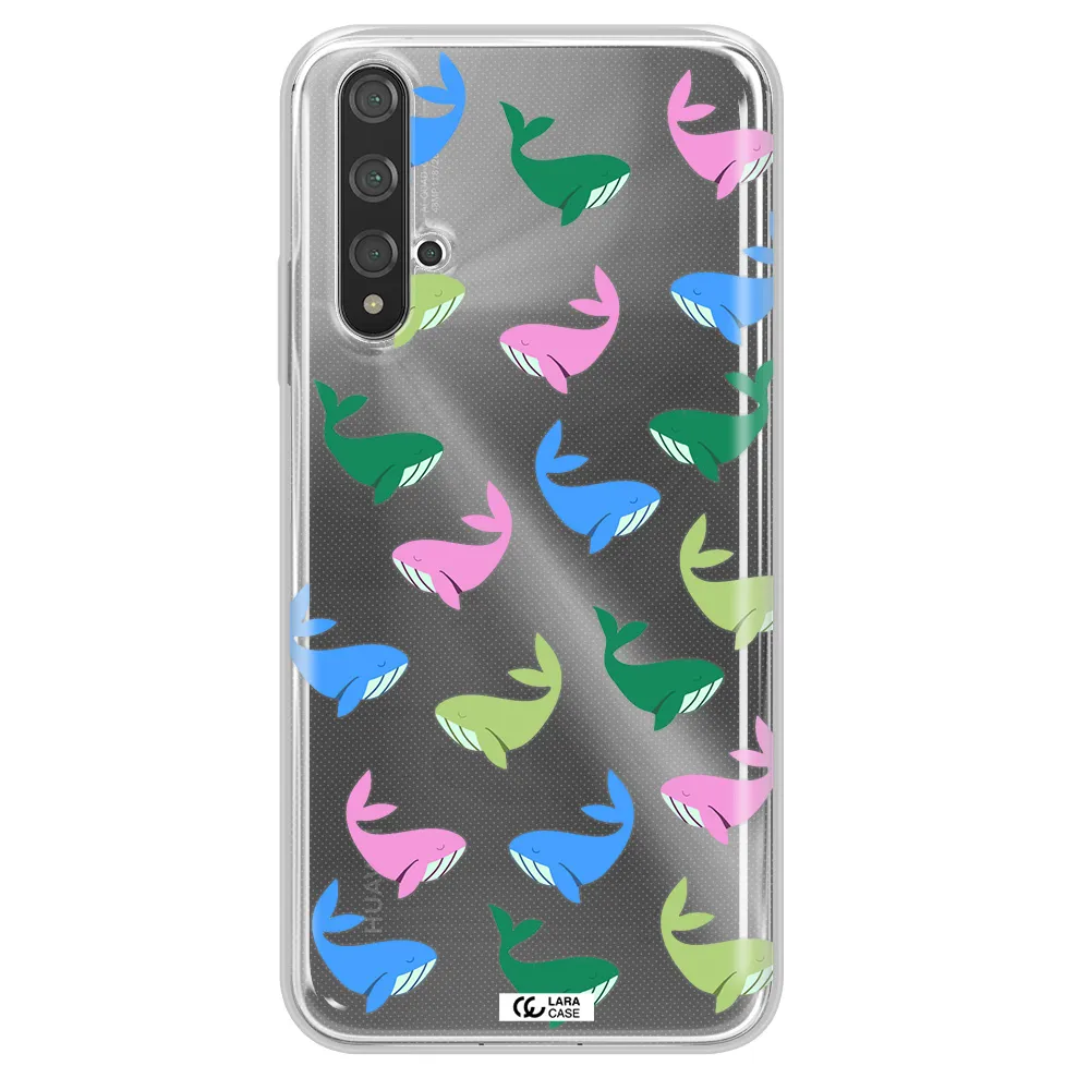 Colorful Whales Huawei Nova 5t Clear TPU Case