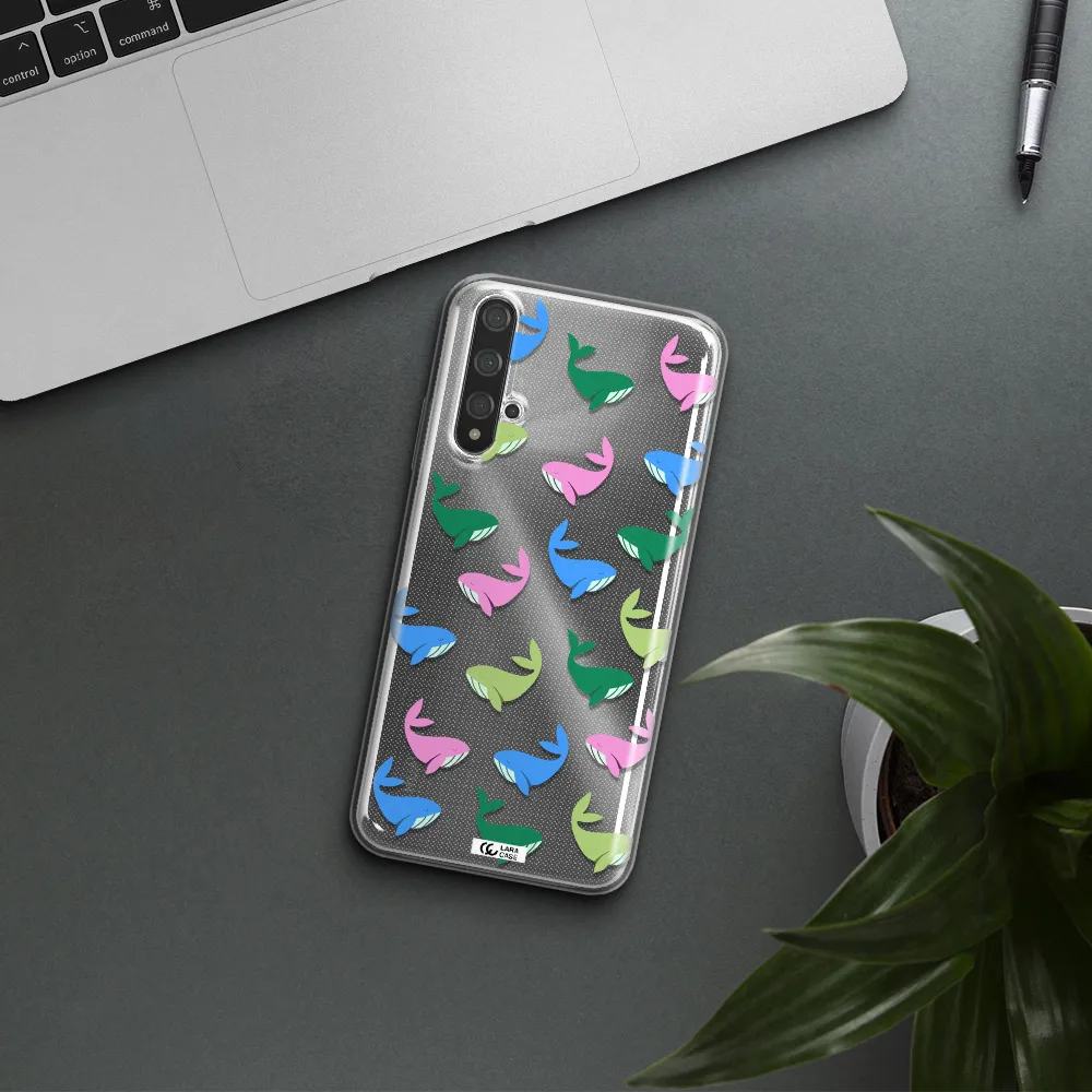 Colorful Whales Huawei Nova 5t Clear TPU Case
