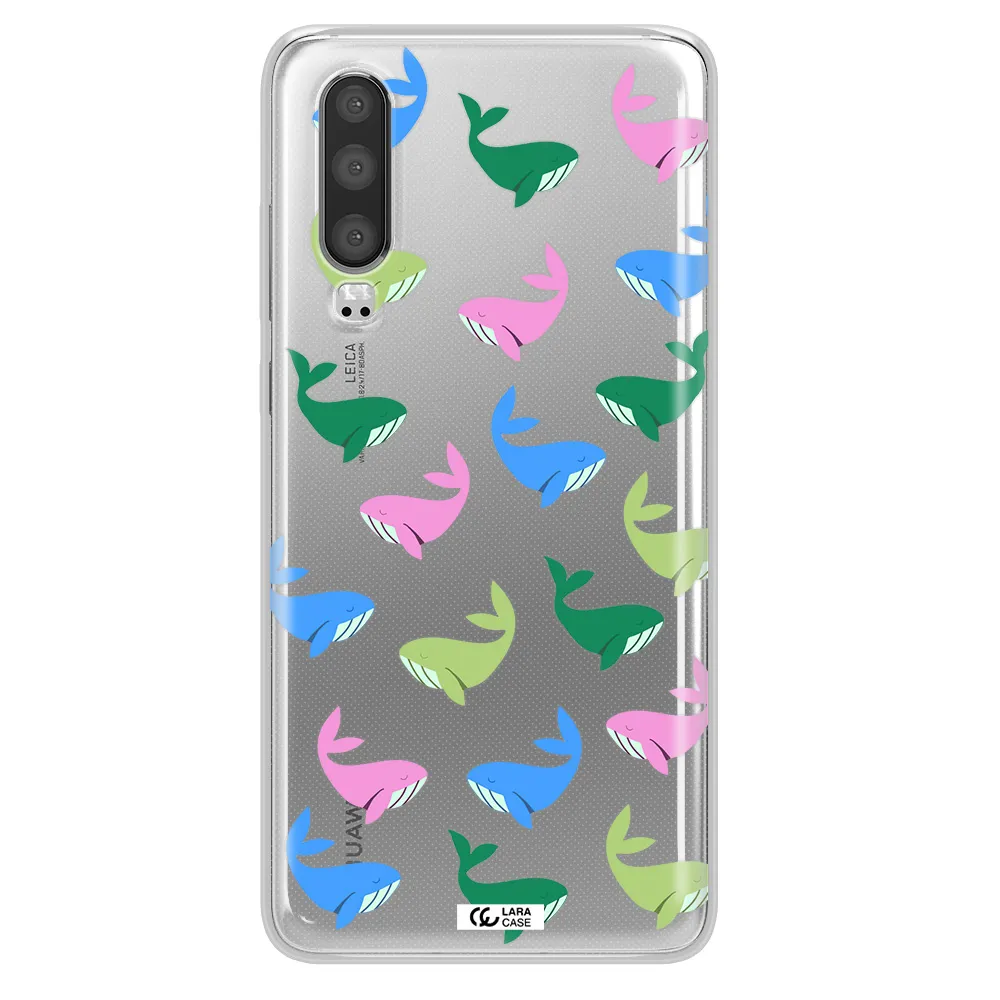 Colorful Whales Huawei P30 Clear TPU Case