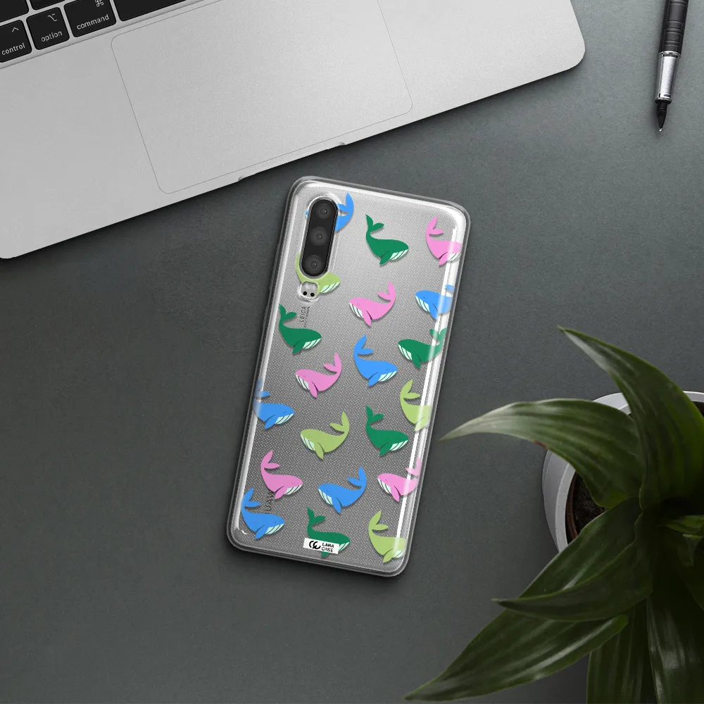 Colorful Whales Huawei P30 Clear TPU Case