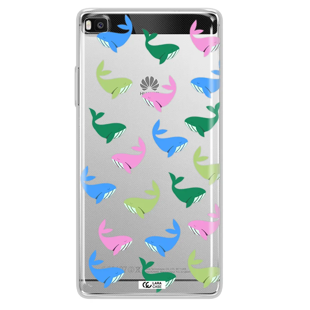 Colorful Whales Huawei P8 Clear TPU Case