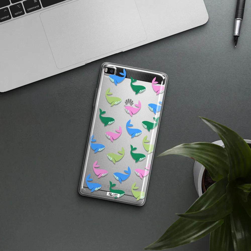 Colorful Whales Huawei P8 Clear TPU Case