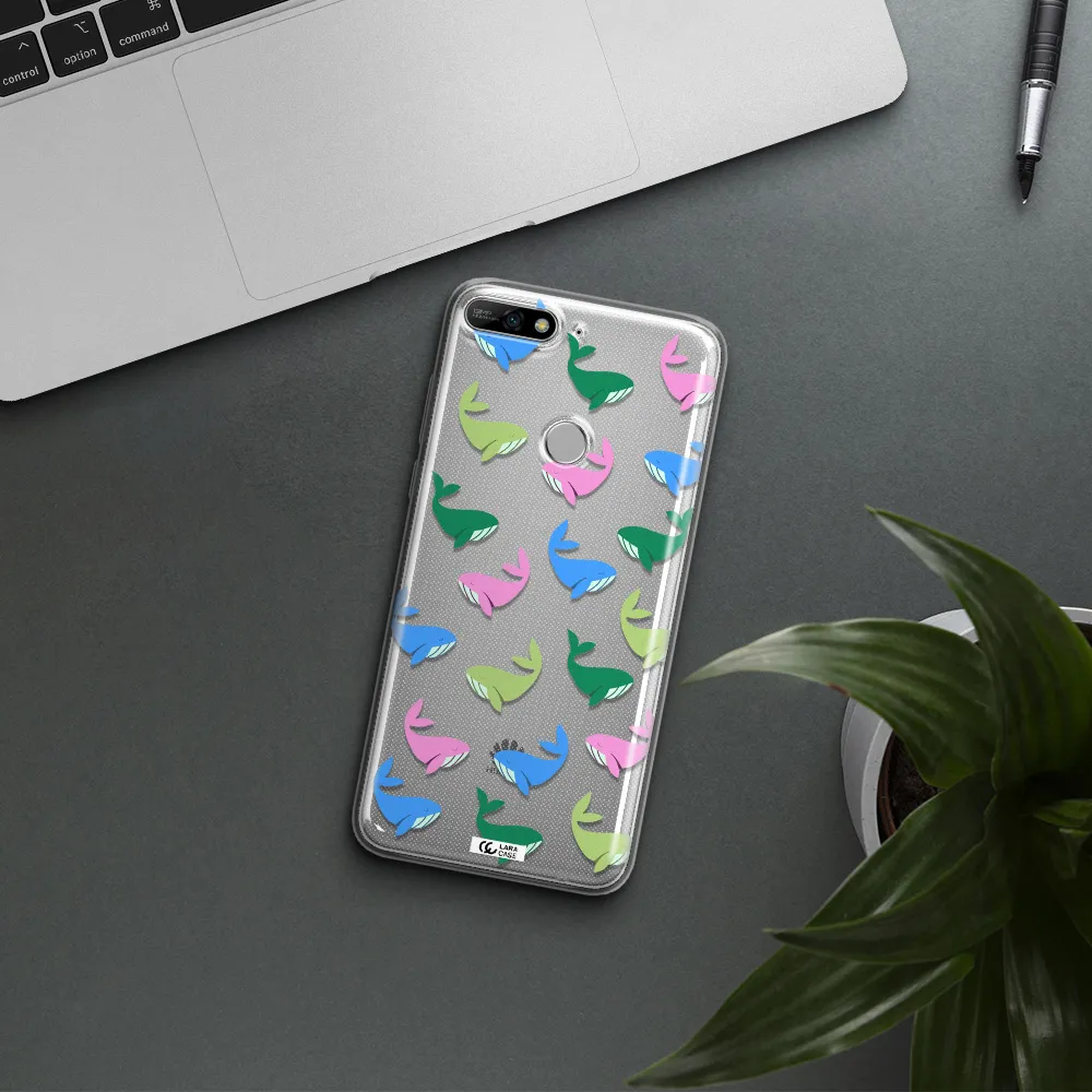 Colorful Whales Huawei Y7 2018 Clear TPU Case
