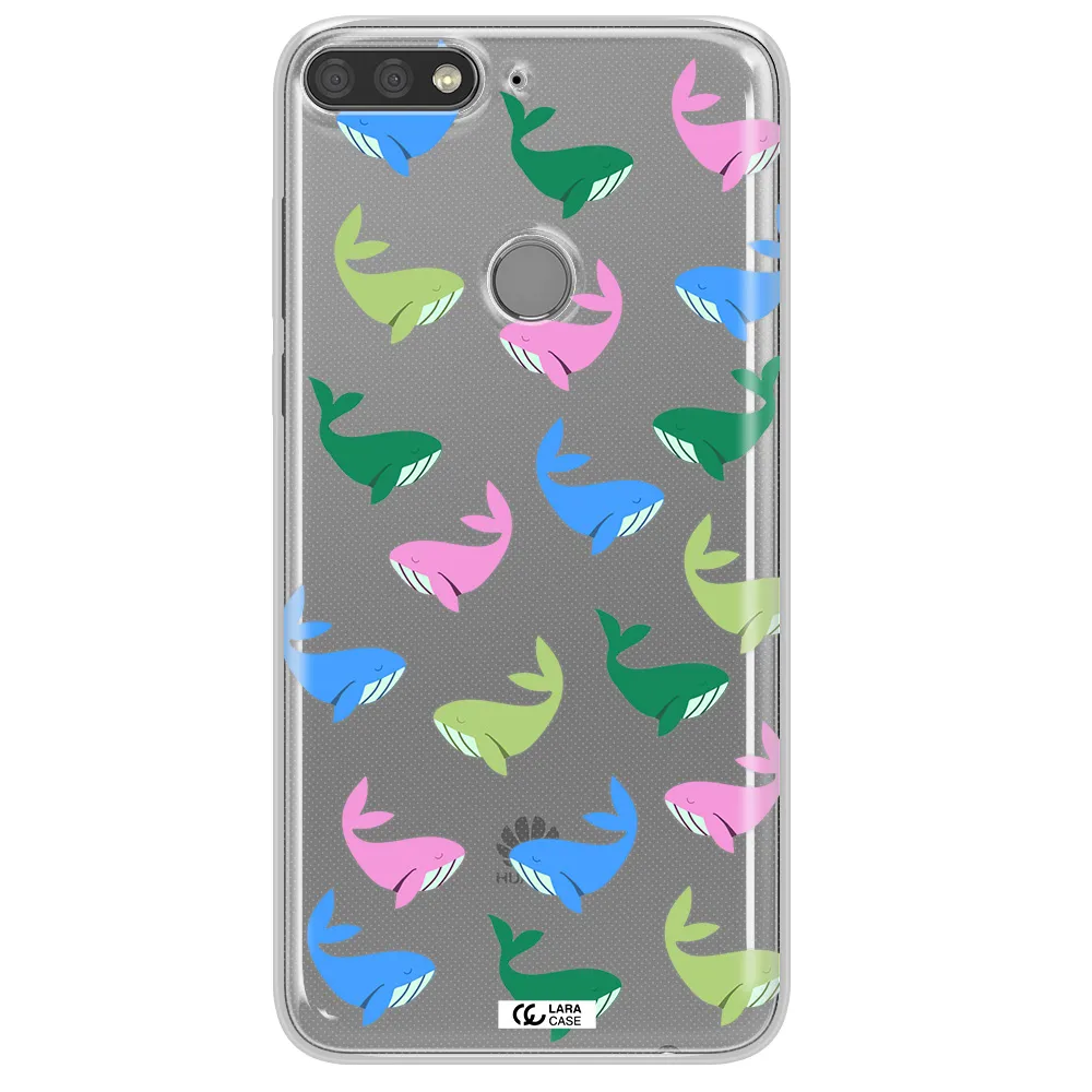Colorful Whales Huawei Y7 Prime 2018 Clear TPU Case
