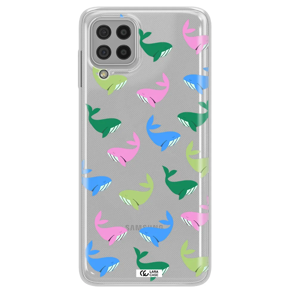 Colorful Whales Samsung A22 4g Clear TPU Case