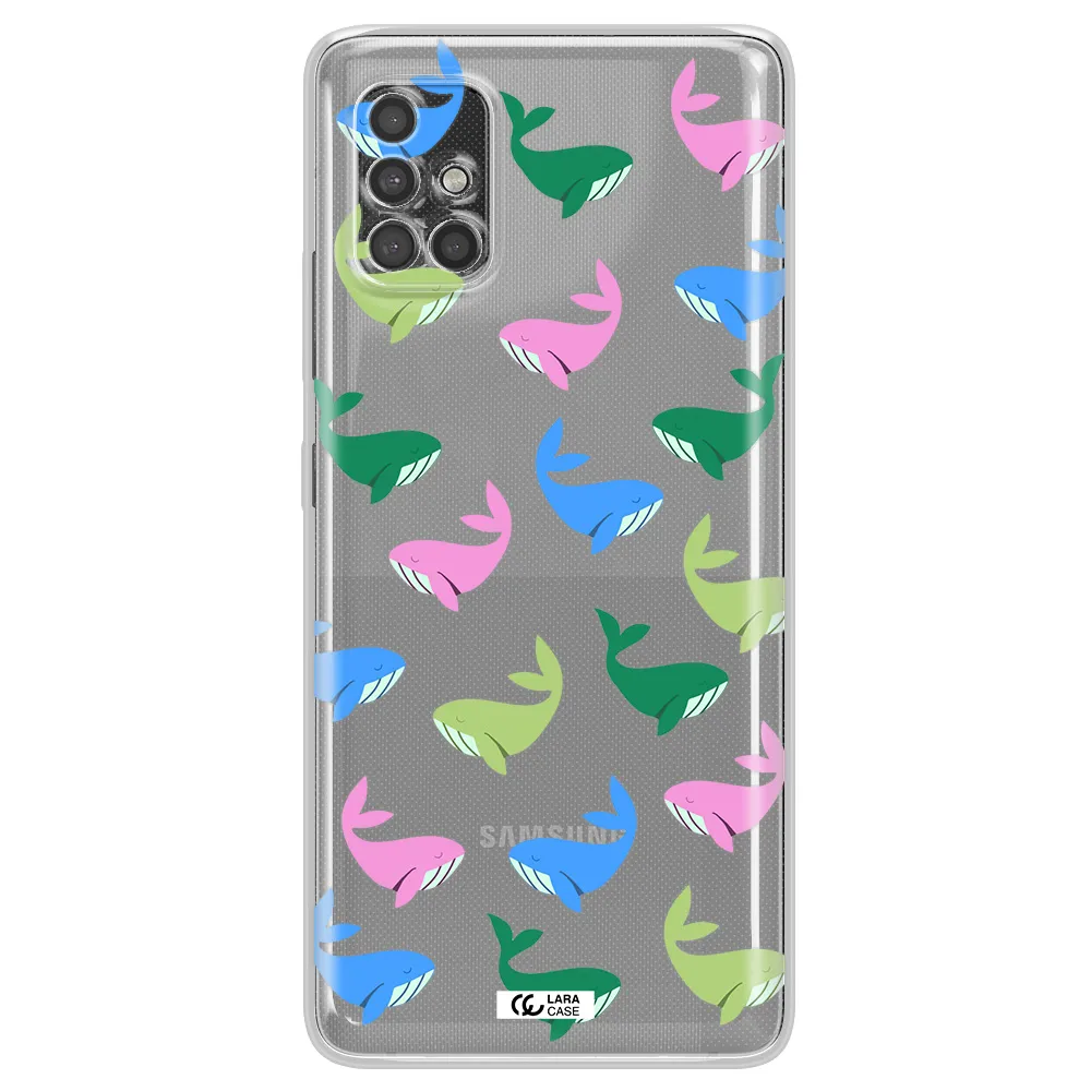 Colorful Whales Samsung A40S Clear Tpu Case