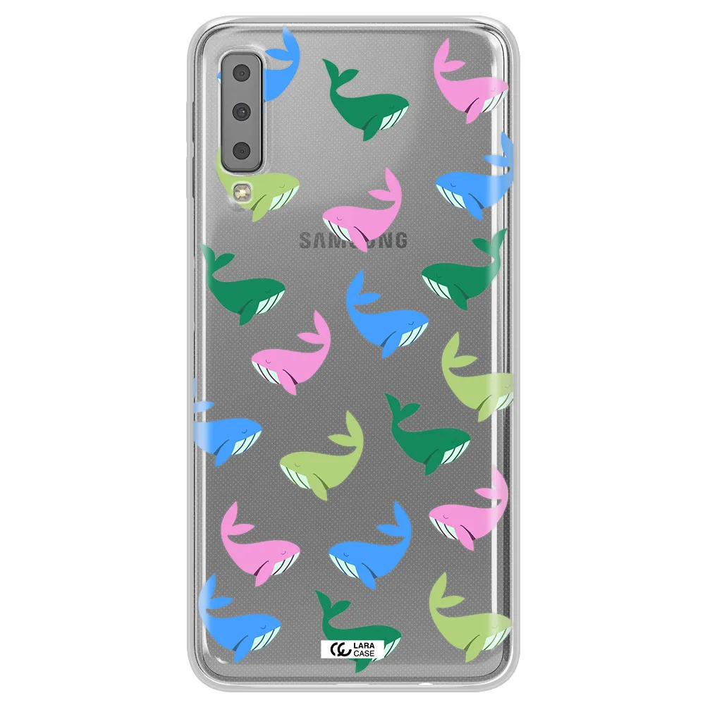 Colorful Whales Samsung A7 2018 Clear TPU Case