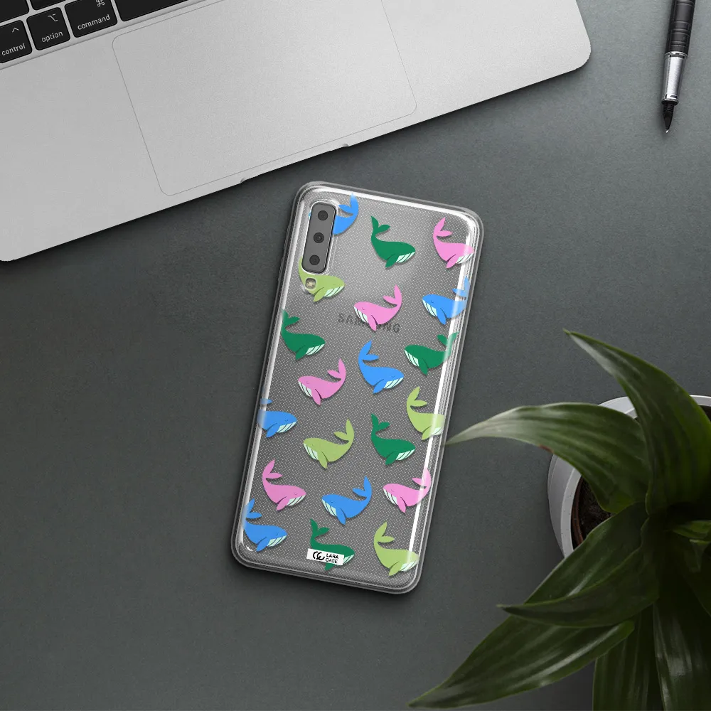 Colorful Whales Samsung A7 2018 Clear TPU Case