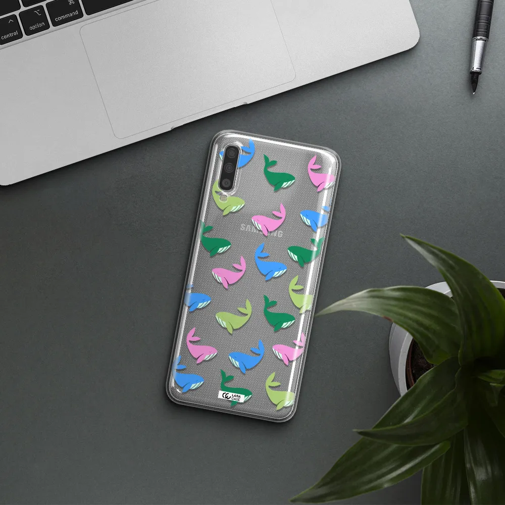Colorful Whales Samsung A70 Clear TPU Case