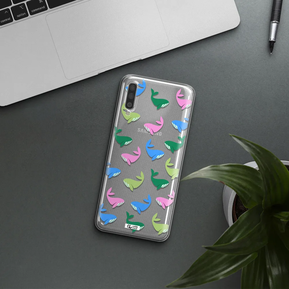 Colorful Whales Samsung A70S Clear Tpu Case
