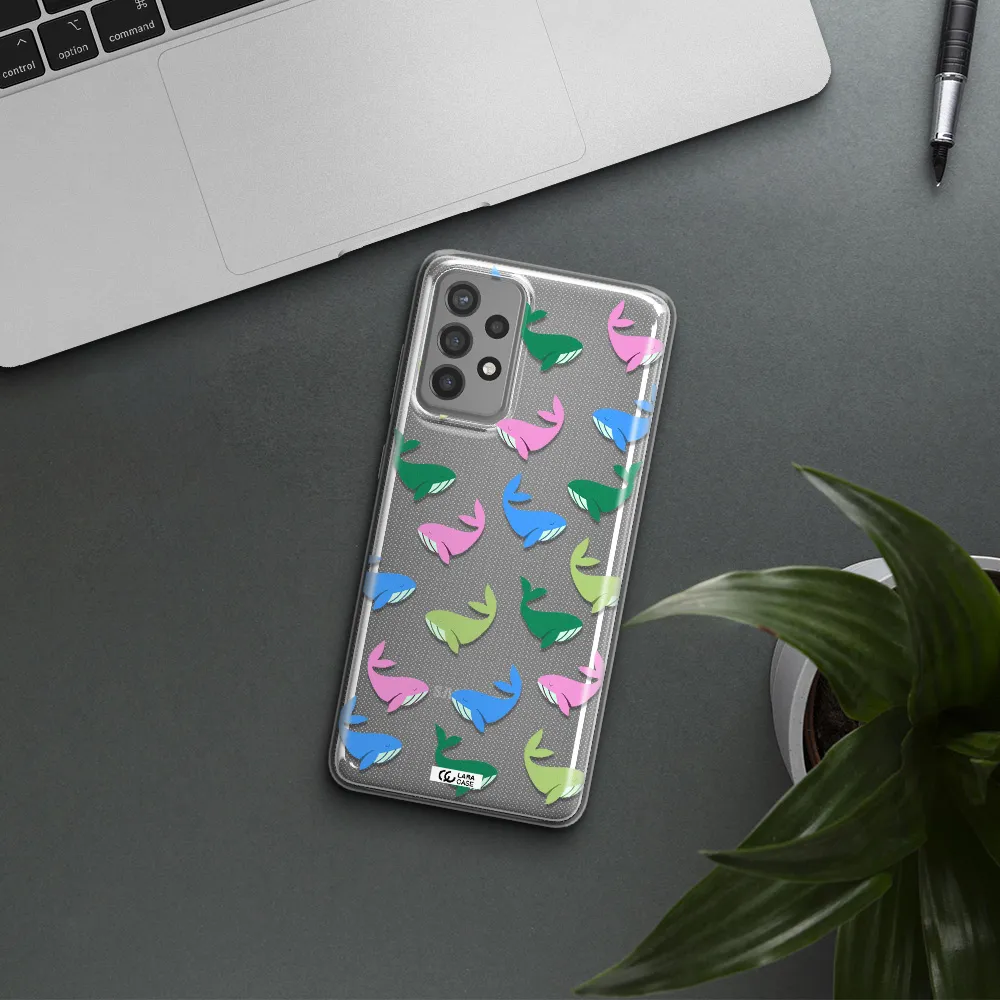 Colorful Whales Samsung A72 Clear TPU Case
