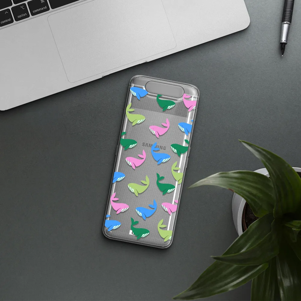 Colorful Whales Samsung A80 Clear TPU Case