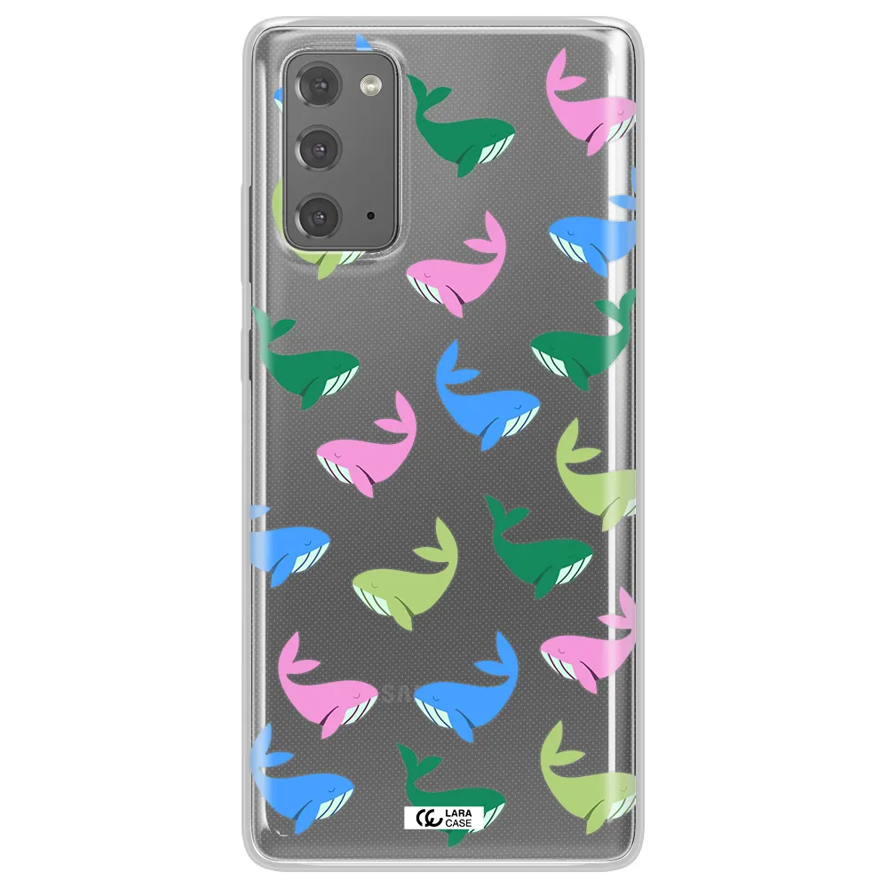 Colorful Whales Samsung Note 20 Clear TPU Case