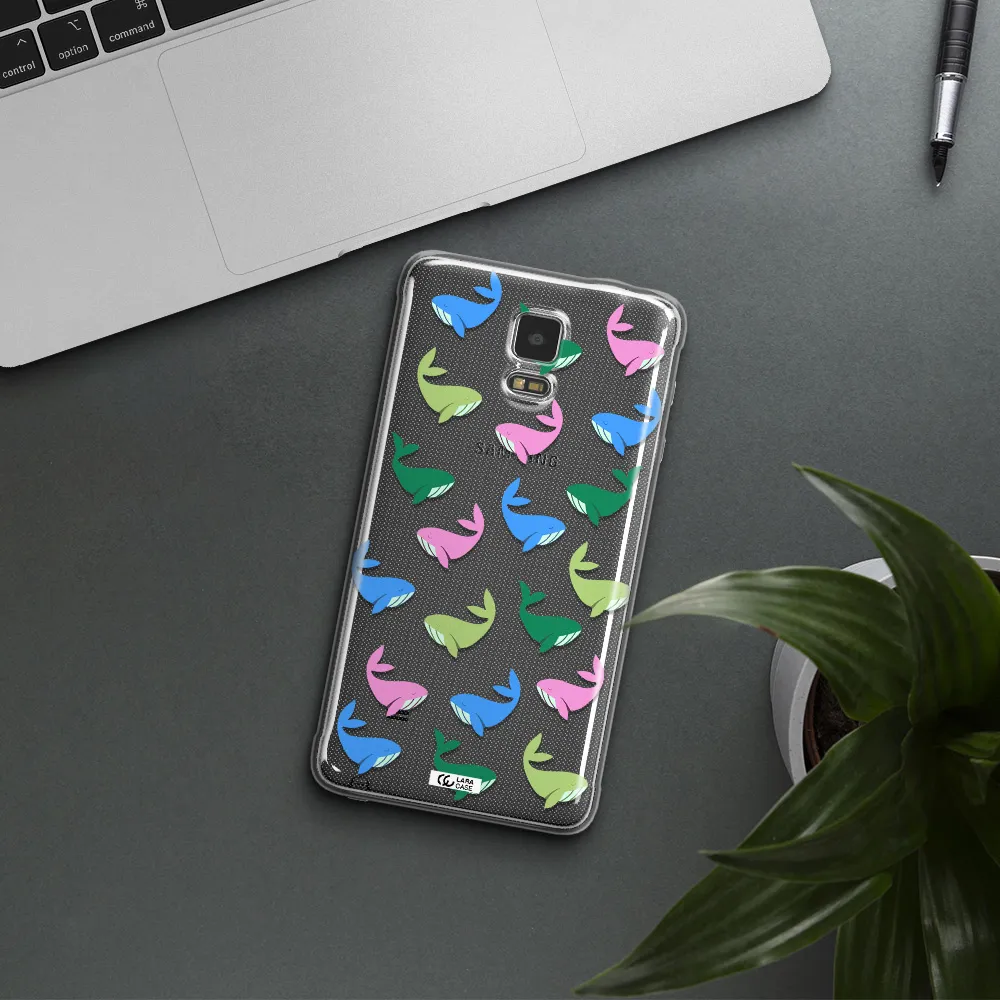 Colorful Whales Samsung Note 4 Clear TPU Case