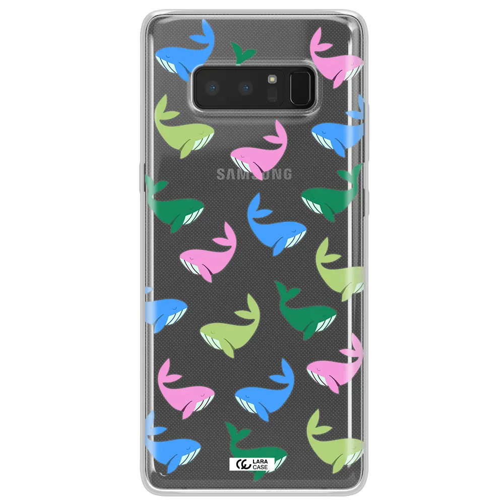 Colorful Whales Samsung Note 8 Clear TPU Case