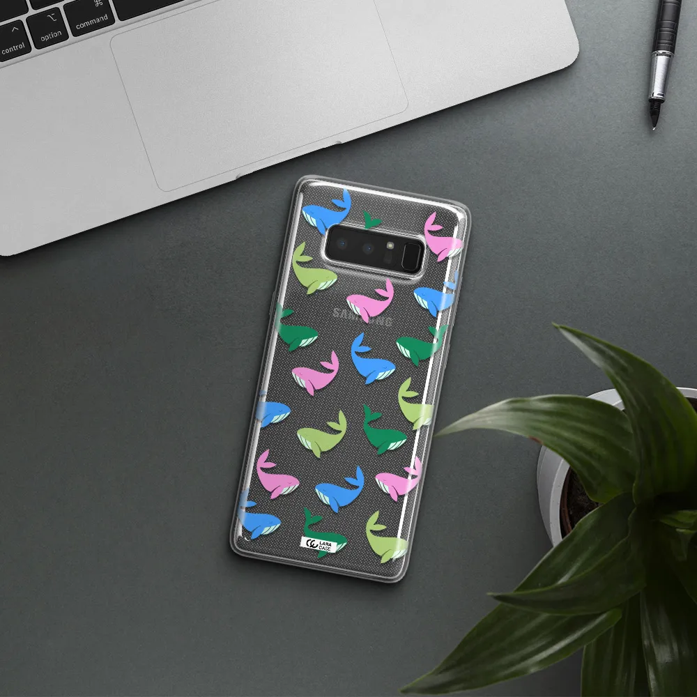 Colorful Whales Samsung Note 8 Clear TPU Case