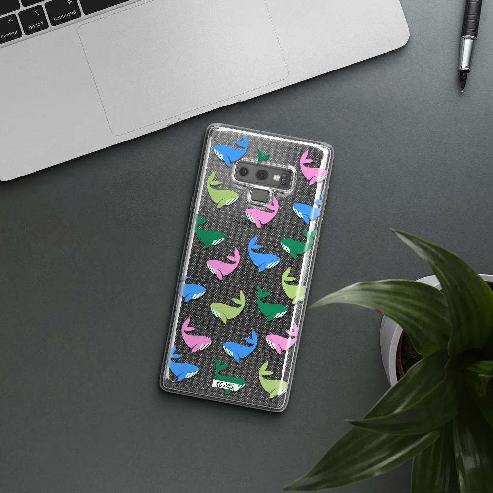 Colorful Whales Samsung Note 9 Clear TPU Case