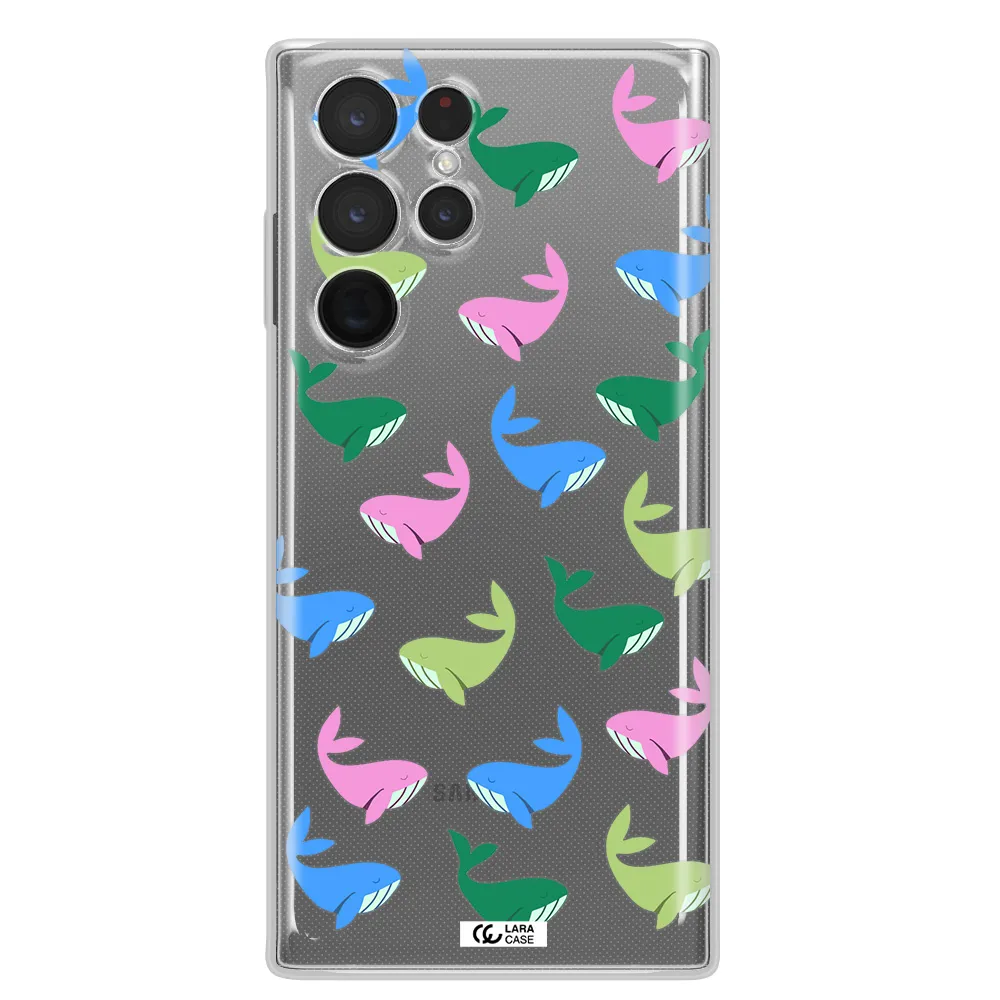 Colorful Whales Samsung S 22 Ultra Clear TPU Case