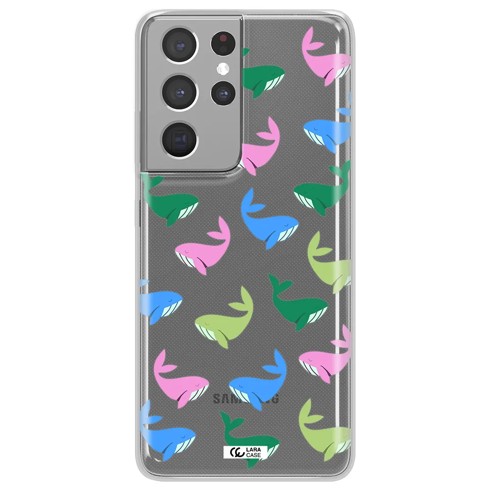 Colorful Whales Samsung S21 Ultra Clear TPU Case