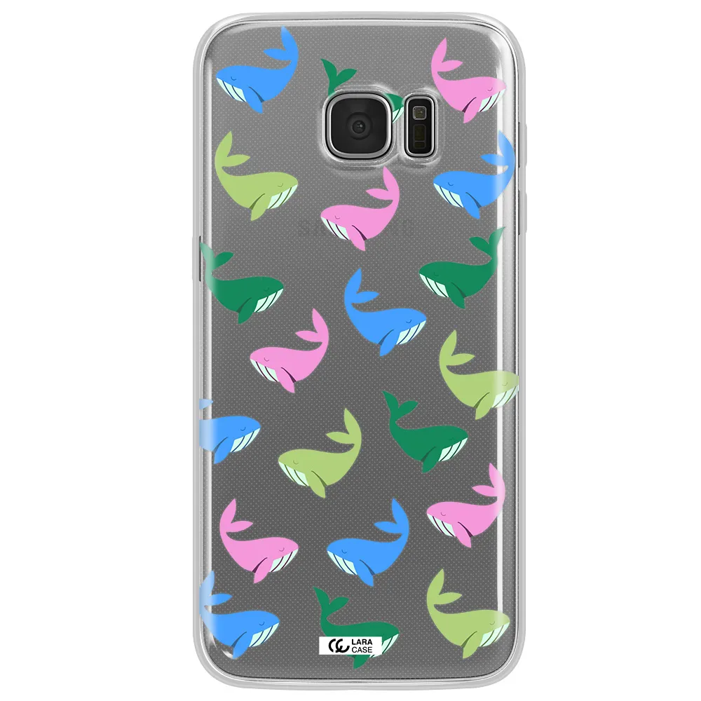 Colorful Whales Samsung S7 Edge Clear TPU Case