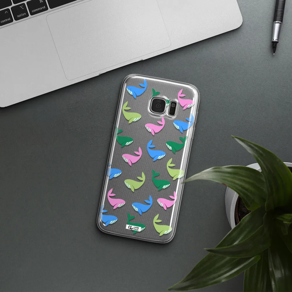 Colorful Whales Samsung S7 Edge Clear TPU Case