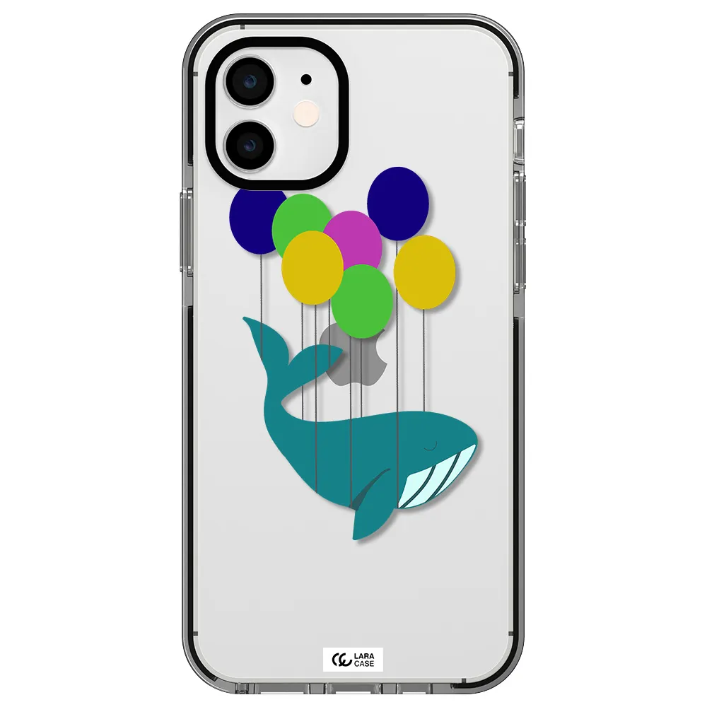 Flying Whale Apple iPhone 12 impact black border Case