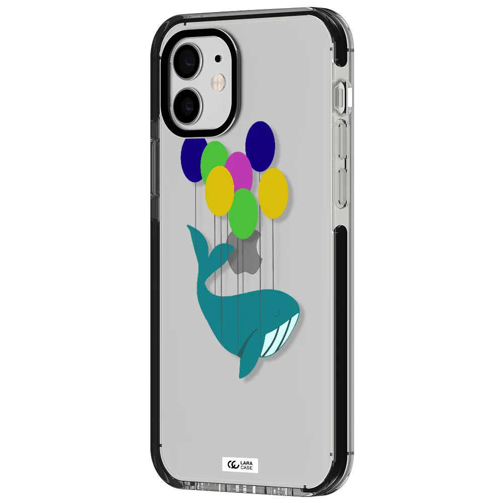 Flying Whale Apple iPhone 12 impact black border Case