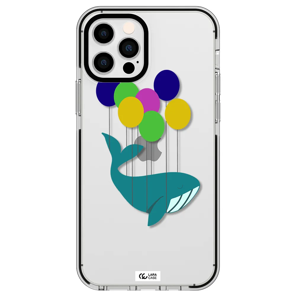 Flying Whale Apple iPhone 12 pro impact black border Case