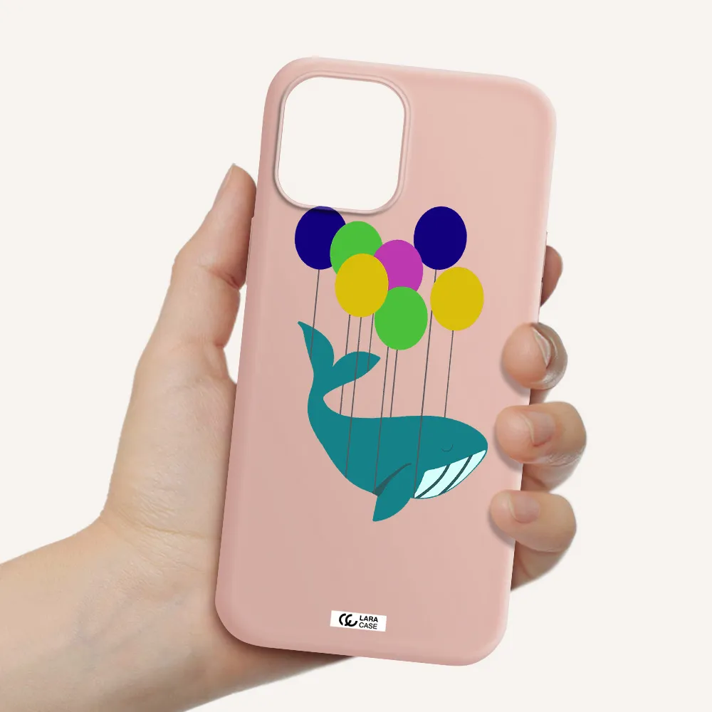 Flying Whale Apple iPhone 12 pro max Silicone pastel pink Case