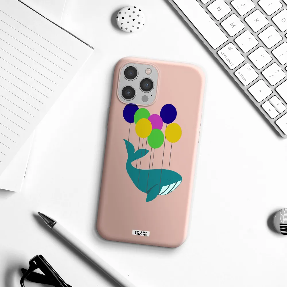 Flying Whale Apple iPhone 12 pro max Silicone pastel pink Case