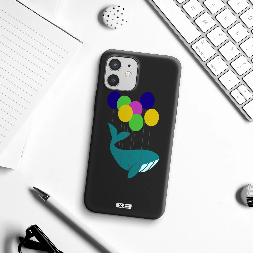 Flying Whale Apple iPhone 12 Silicone black Case