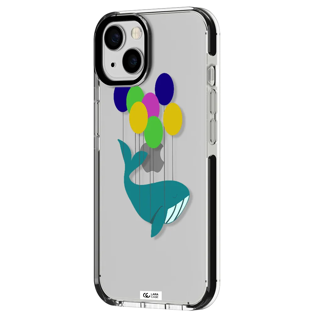 Flying Whale Apple iPhone 13 impact black border Case