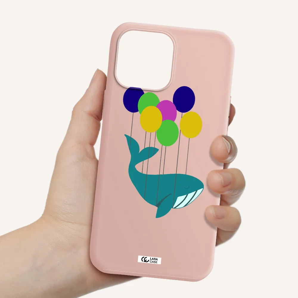 Flying Whale Apple iPhone 13 Pro Max Silicone pastel pink Case