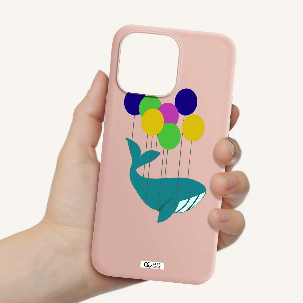 Flying Whale Apple iPhone 14 pro max Silicone pastel pink Case