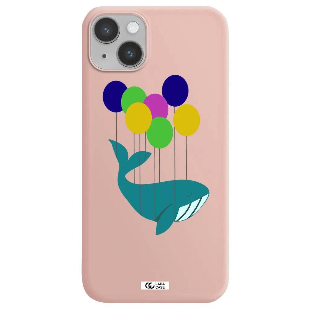 Flying Whale Apple iPhone 14 Silicone pastel pink Case