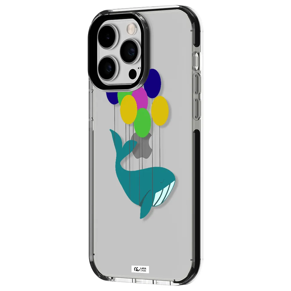 Flying Whale Apple iPhone 15 Pro impact black border Case