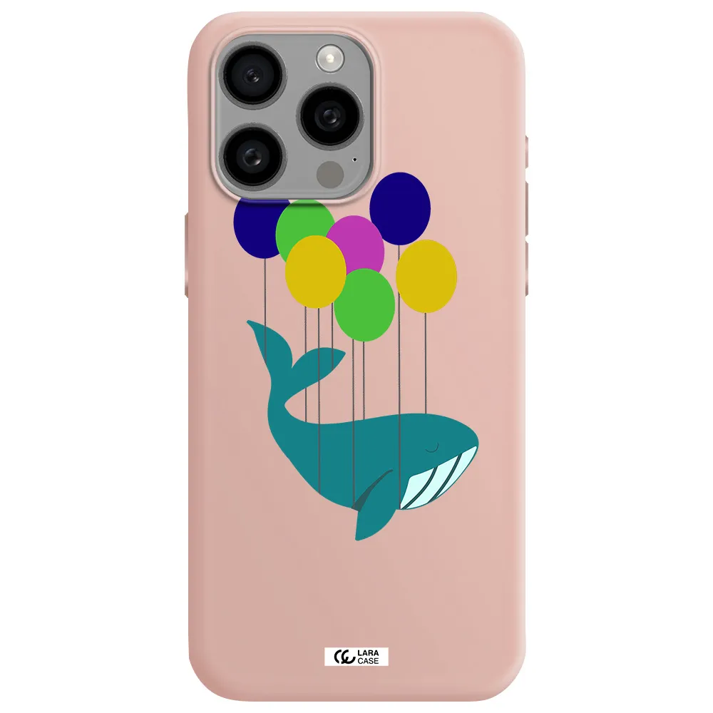 Flying Whale Apple Iphone 15 Pro max Silicone pastel pink Case