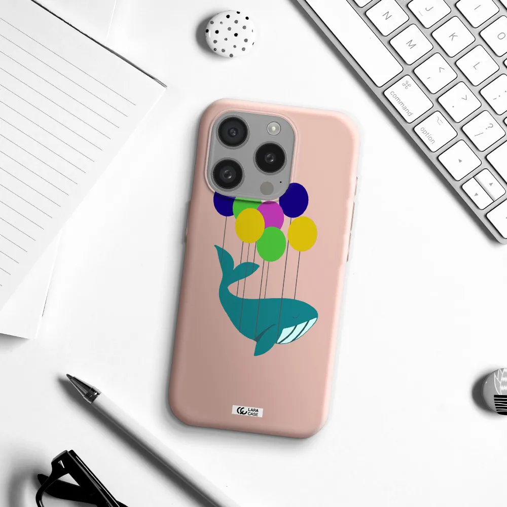 Flying Whale Apple Iphone 15 Pro Silicone Pastel Pink Case