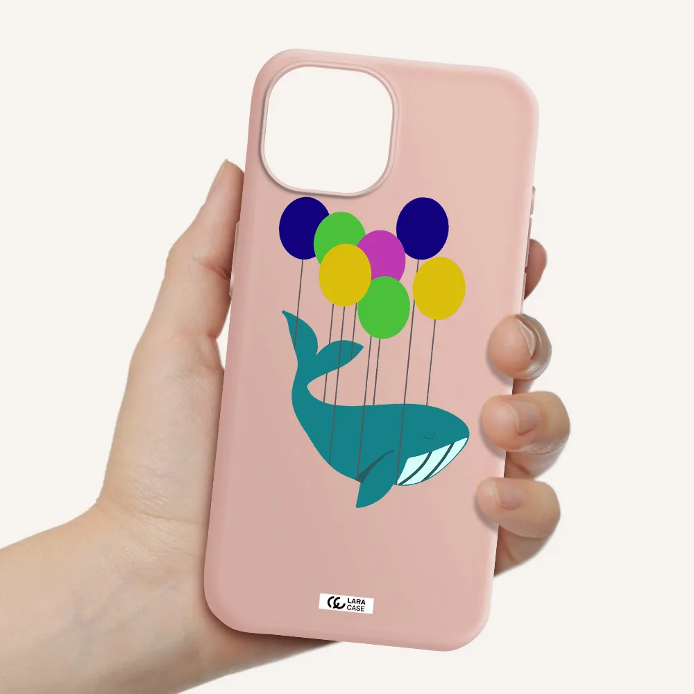 Flying Whale Apple Iphone 15 Silicone Pastel Pink Case