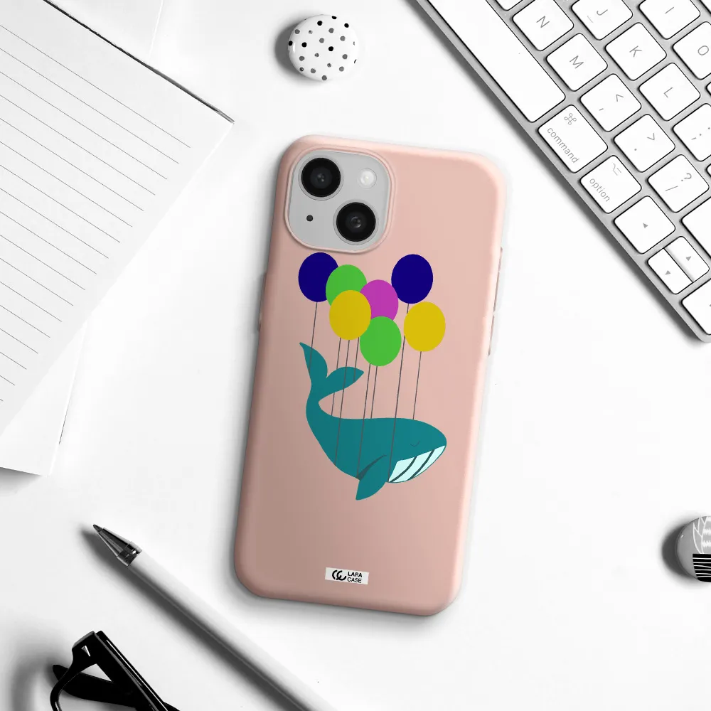 Flying Whale Apple Iphone 15 Silicone Pastel Pink Case