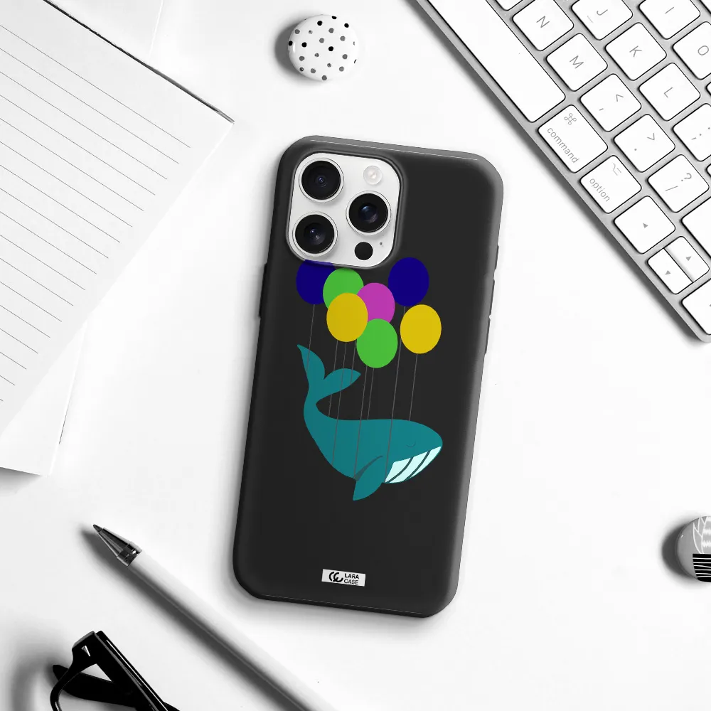 Flying Whale Apple Iphone 16 Pro Max Silicone Black Case