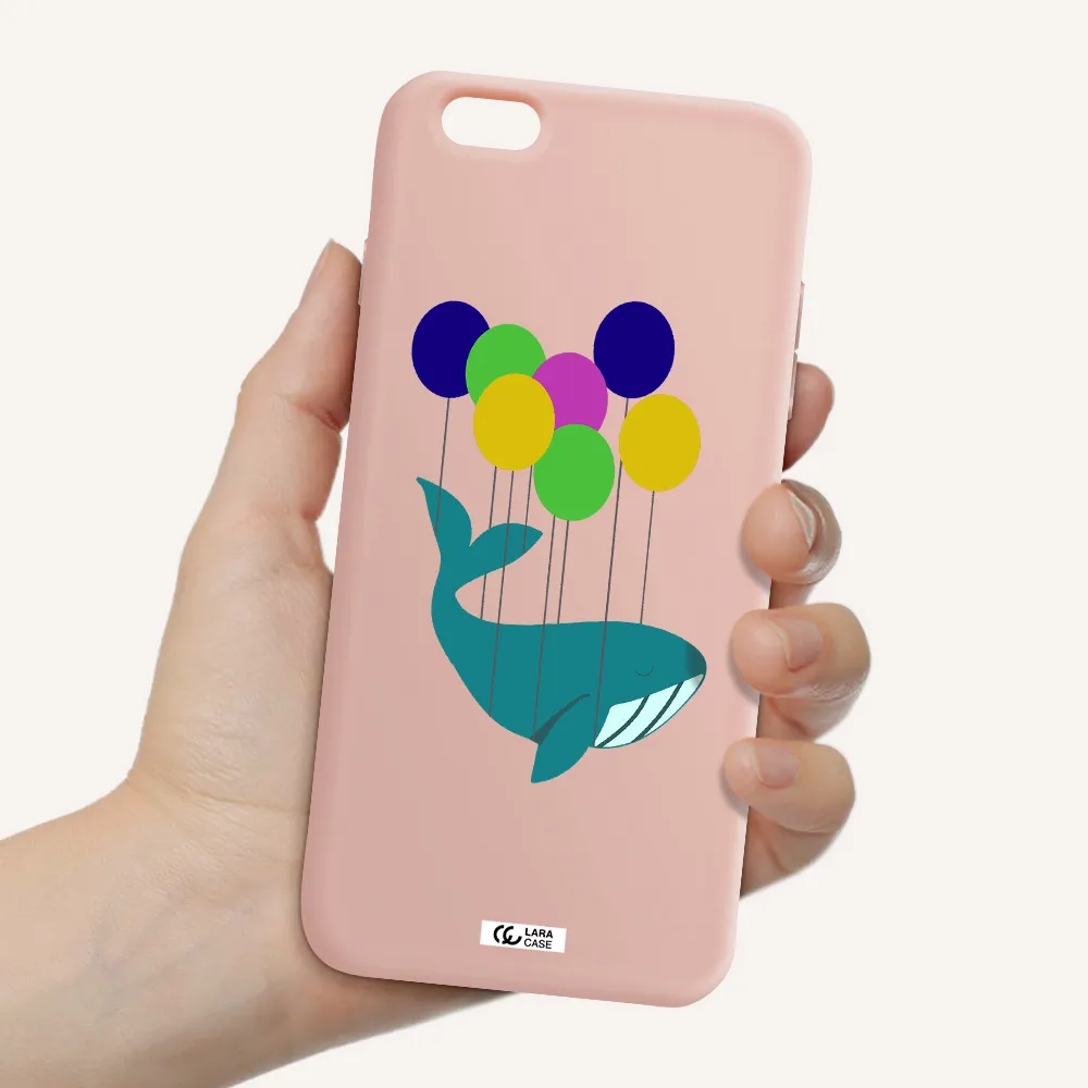 Flying Whale Apple iPhone 6 plus Silicone pastel pink Case
