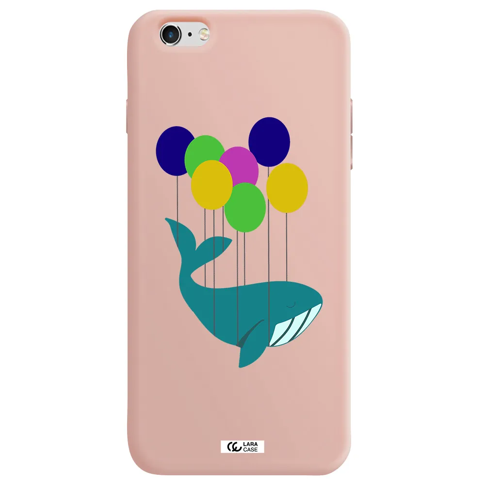 Flying Whale Apple iPhone 6 s plus Silicone pastel pink Case