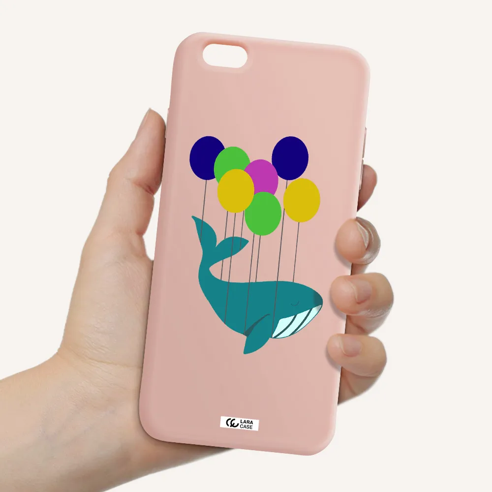 Flying Whale Apple iPhone 6 s plus Silicone pastel pink Case