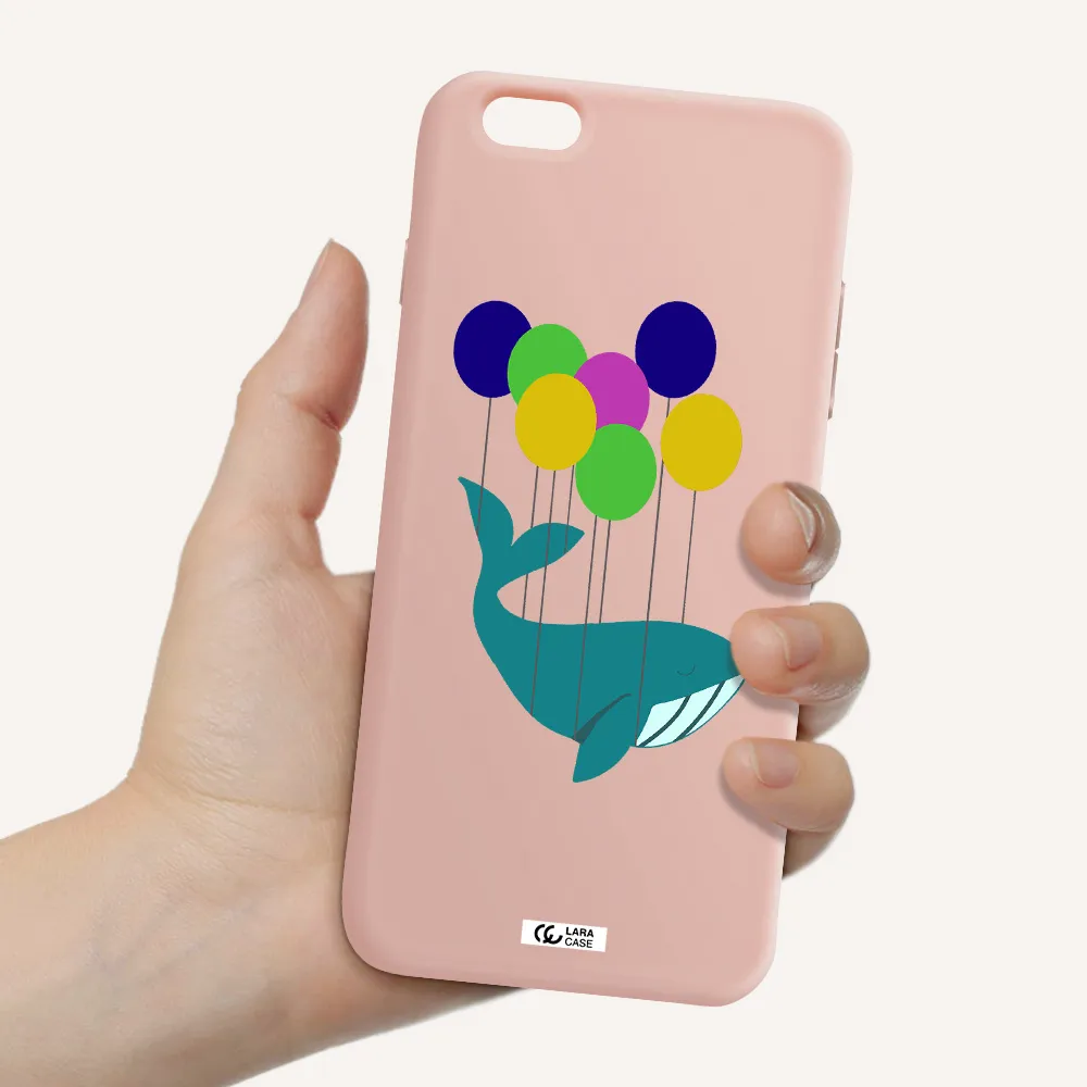 Flying Whale Apple iPhone 6S Silicone pastel pink Case