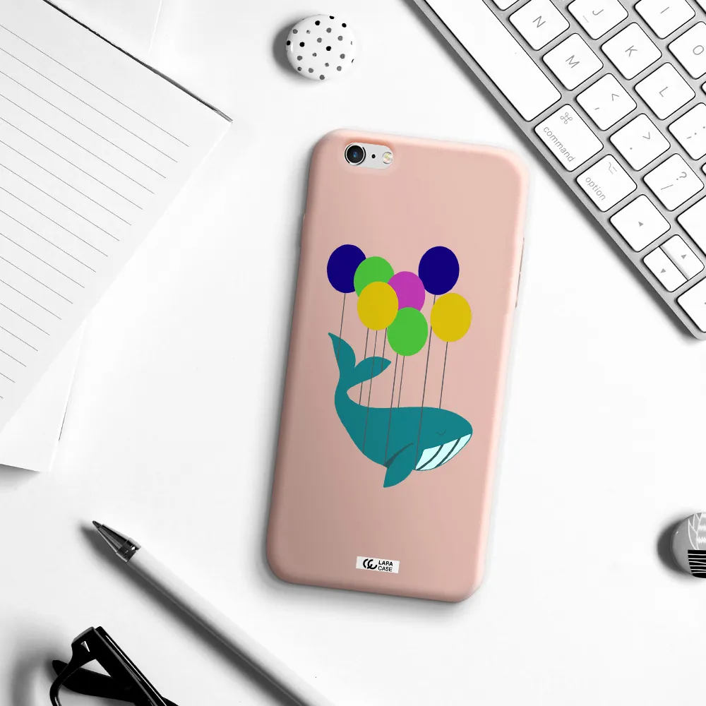 Flying Whale Apple iPhone 6S Silicone pastel pink Case